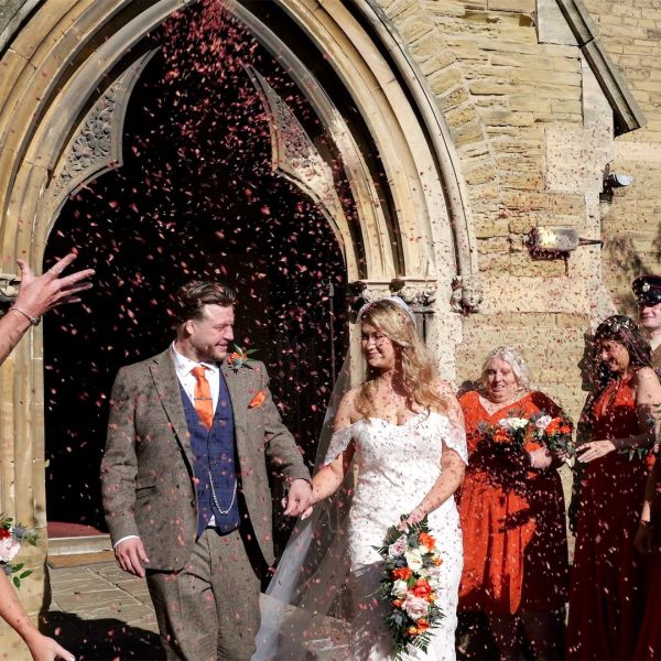 Emma and Andrew at St Marys Church, Carlton